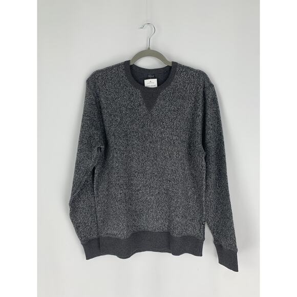 Rails Heston Reversible Melange Sweater Mens Medium Heather Black New Pullover - Picture 3 of 9